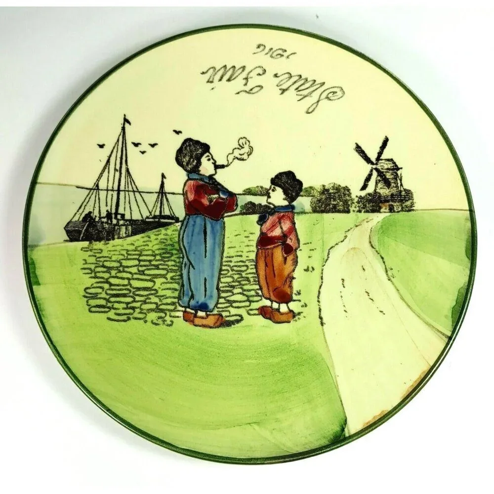 Vintage Zell Baden State Fair 1916 Decorative Plate Dutch Scene Windmill Design
